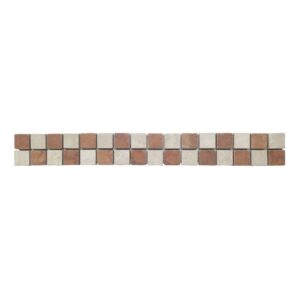 Listello Scacchi 5×38 cm Botticino Rosso Marmo Ant.Nat.